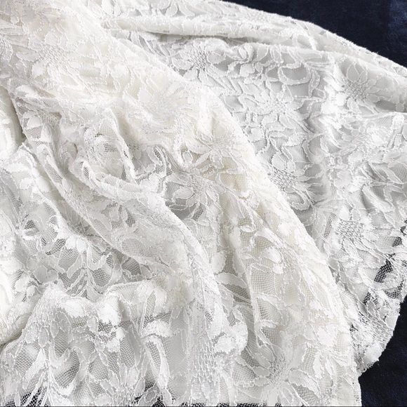 MARINA | ivory floral lace V-neck slit bridal gown - Picture 6 of 8